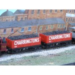 HORNBY Rake of TWO 20 Ton CHARRINGTONS Wagons with REAL COAL LOAD ADDED